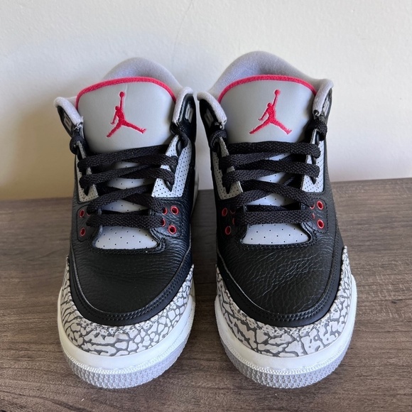 Nike Air Jordan 3 Retro OG BG Black Cement Sneaker Size 6Y or Women's 8 #B1232A - Picture 4 of 11